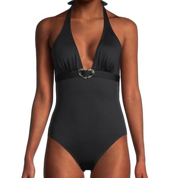 NWT KATE SPADE one piece black swimsuit L - Picture 1 of 7